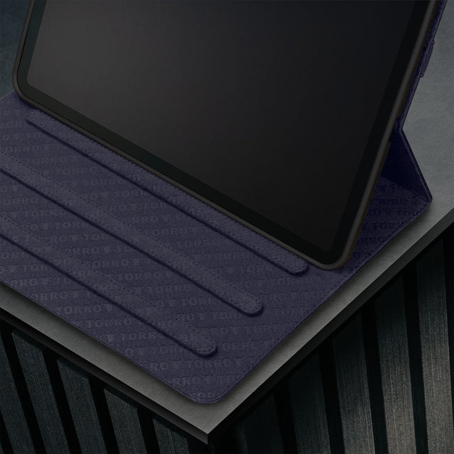 Multiple viewing angles of the Navy Blue Leather Case for Apple iPad (10th Generation)