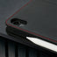 Camera cutout on the Black Leather (with Red Stitching) Case for iPad Air