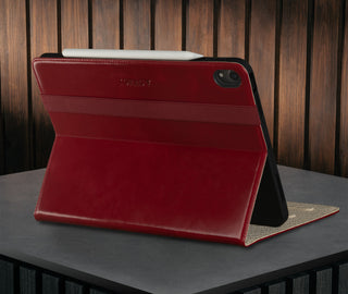 Stand function of the Red Leather Case for iPad Air