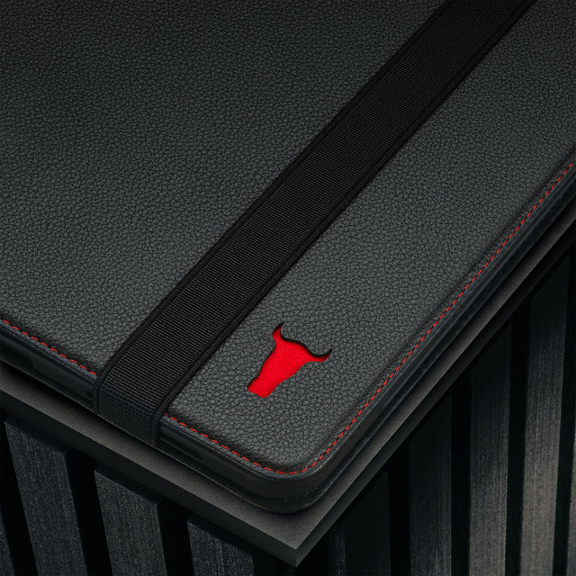 Black with Red Detail Leather Case for Apple iPad Pro 12.9