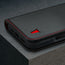 Black with Red Detail Leather Case for iPhone 16
