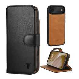 Black Leather Detachable Case for iPhone 17 Air