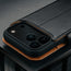 Camera cutout on the Black Leather Detachable Case for iPhone 17 Pro