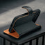 Stand function of the Black Leather Detachable Case for iPhone 17 Pro