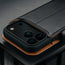 Camera cutout on the Black Leather Detachable Case for iPhone 17 Pro Max