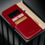 Card holder inside the Red Leather Case for iPhone 17 Pro