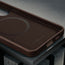Microfibre lining of the Dark Brown Leather Bumper Case for Galaxy S26