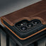 Camera cutout on the Dark Brown Leather Detachable Case for Galaxy S26 Ultra