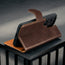 Stand function of the Dark Brown Leather Detachable Case for Galaxy S26 Ultra